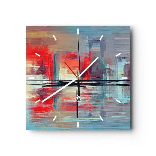 Väggklocka - Klocka på glas - Landskap i en okänd dimension - 40x40 cm