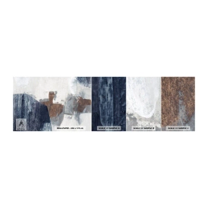 Fototapet Prov Standard Eco - Blåbruna former - Bit, Abstraktion, Minimalism - 100x30 cm