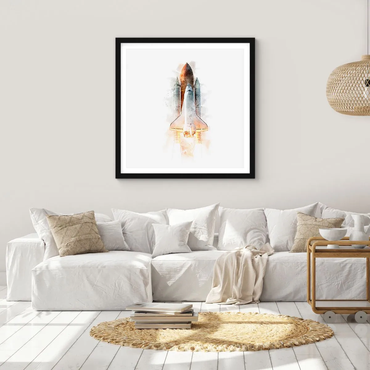 Affisch i svart ram - Upptäckare efter start - 40x40 cm