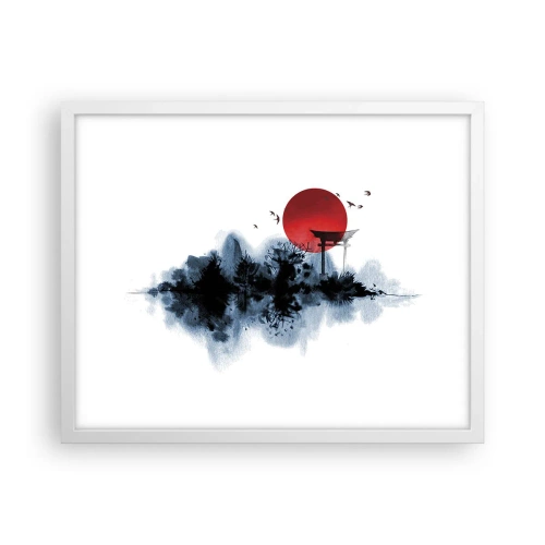 Affisch i vit ram - Japansk utsikt - 50x40 cm