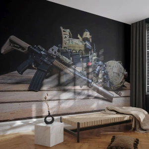Självhäftande Fototapet Deluxe Sticker - Ledig! - Militär, Gevär, Vapen - 450x315 cm