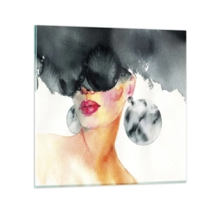 Glastavla - Bild på glas - Elegansens hemlighet - 70x70 cm
