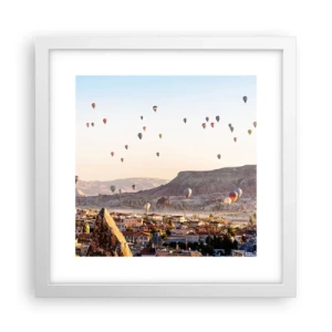 Affisch i vit ram - Som båtar på himlen - 30x30 cm