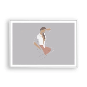 Affisch i vit ram - Charmens kontur - 100x70 cm