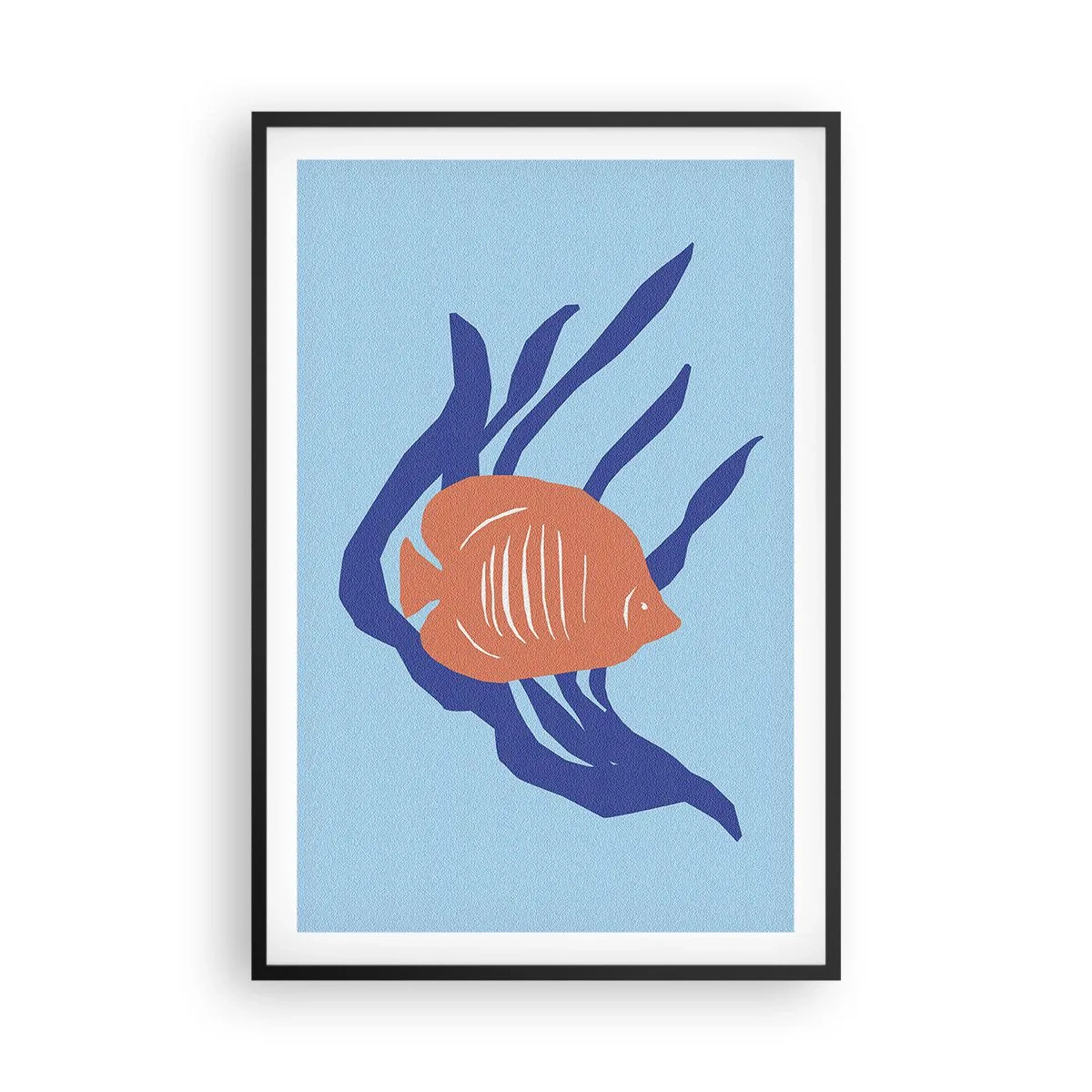 Affisch i svart ram - Inneboende i korallvatten - 61x91 cm