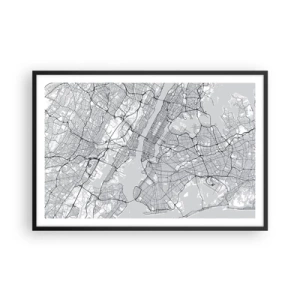 Affisch i svart ram - Metropolens anatomi - 91x61 cm