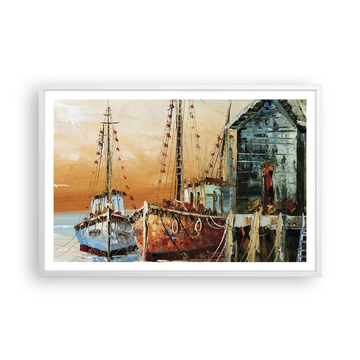 Affisch i vit ram - Lugn hemresa - 91x61 cm