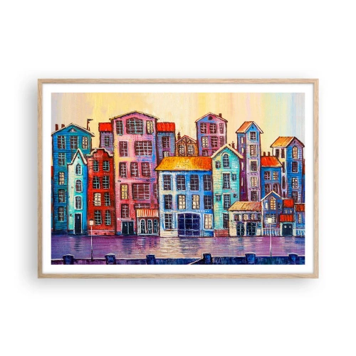 Affisch i ram av ljusek - En sagostad  - 100x70 cm