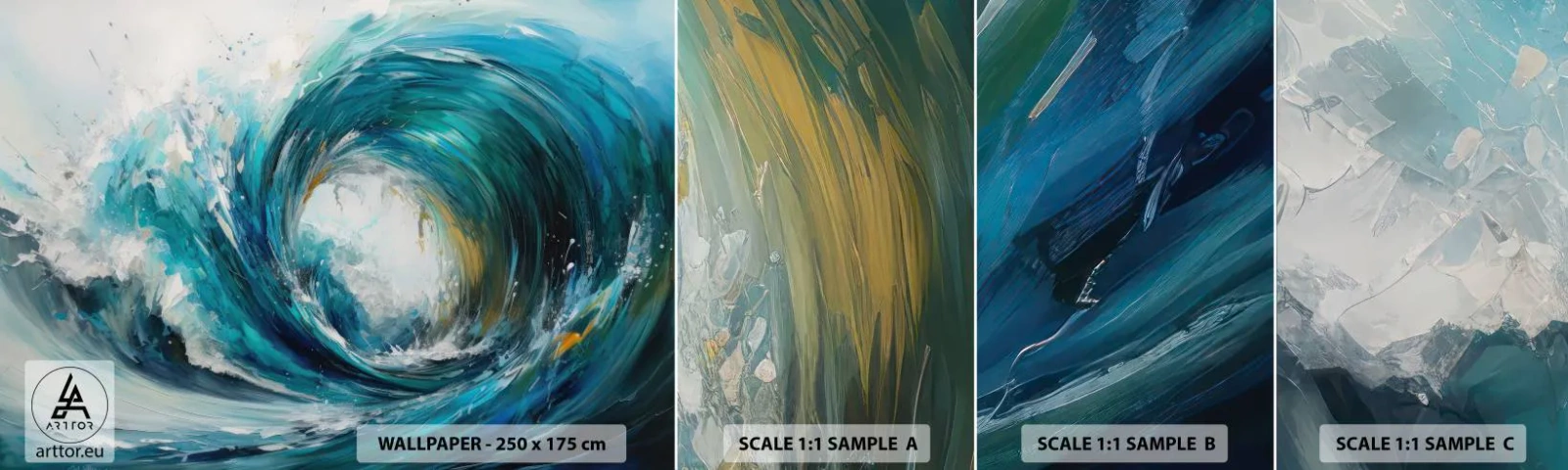 Provbit av självhäftande fototapet Deluxe Sticker - Havsportal - Hav, Vinka, Bit - 100x30 cm