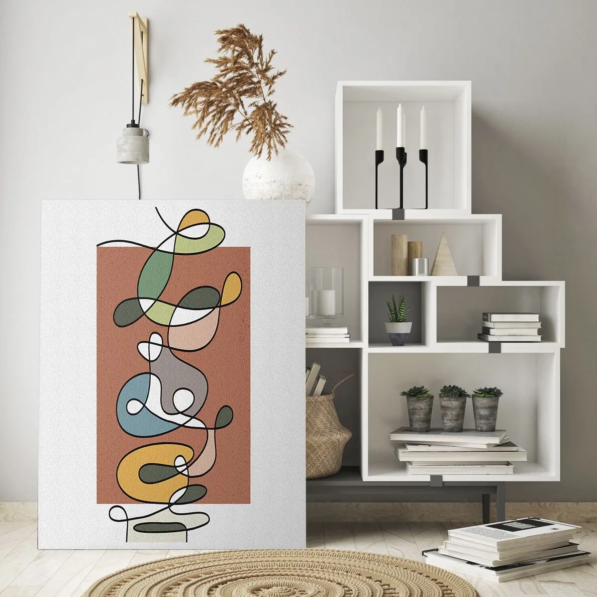 Glastavla - Bild på glas - Abstraktion: en färgglad dans - 80x120 cm