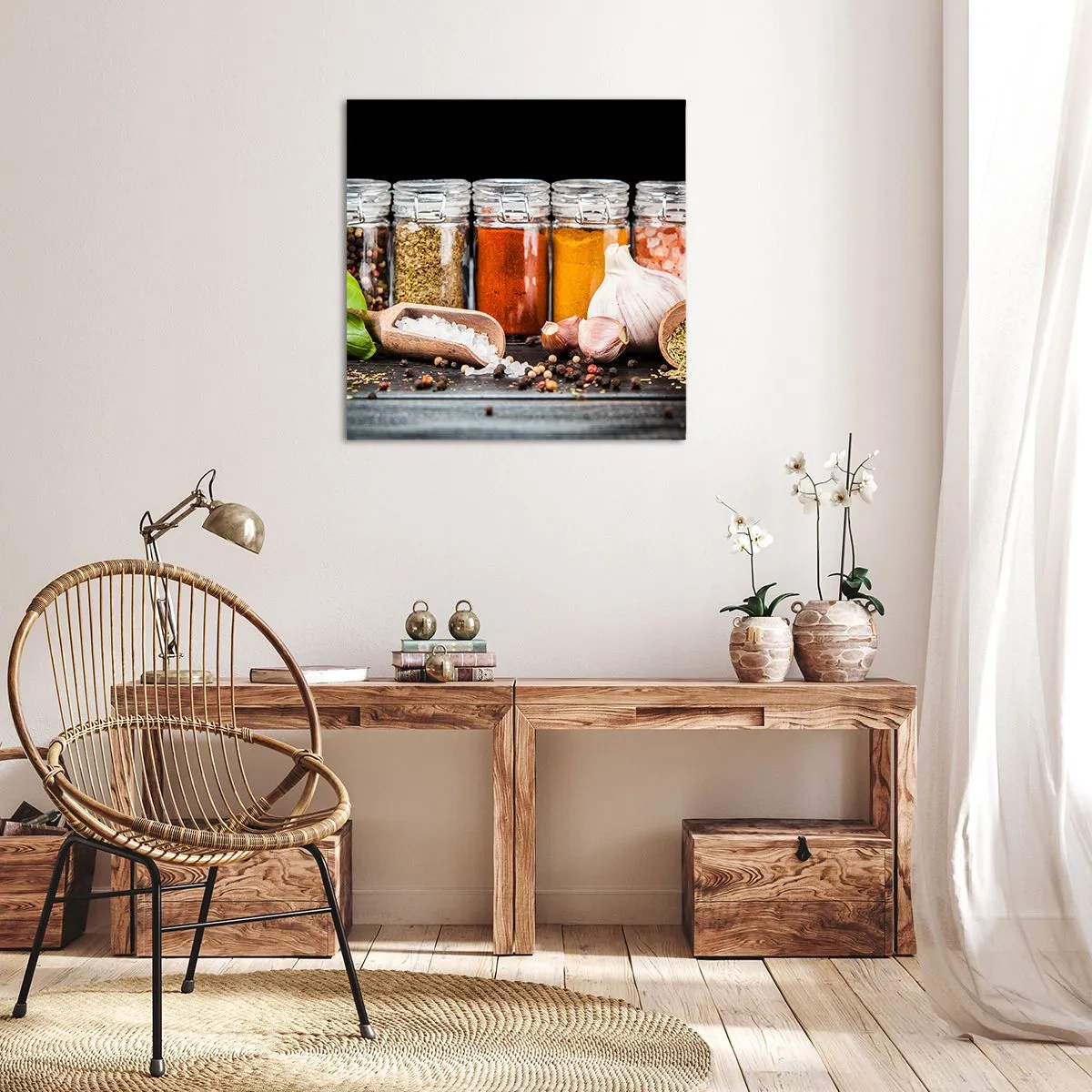 Canvastavla - Bild på duk - Så att livet har smak - 70x70 cm