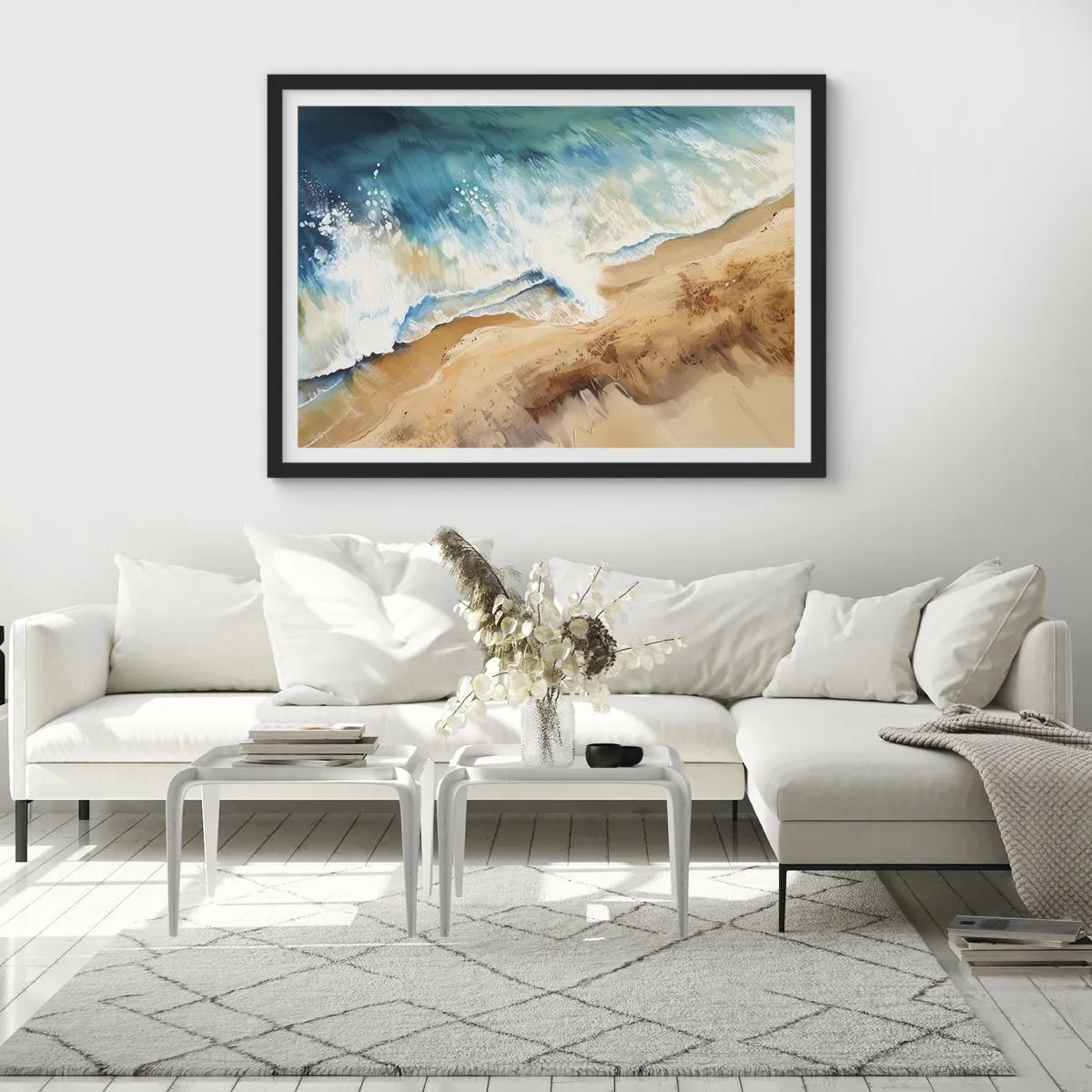 Affisch i svart ram - Den återkommande vågen - 70x50 cm