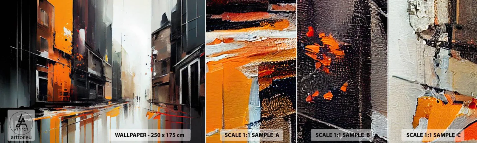 Fototapet Prov Standard Eco - Regnig dag - Arkitektur, Modern konst, Stad - 100x30 cm