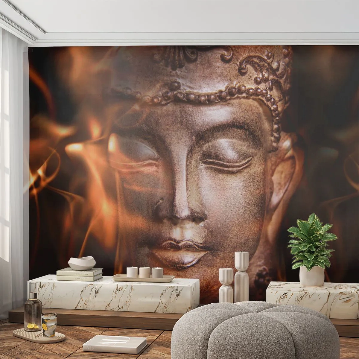 Fototapet Premium Canvas - Det finns bara här och nu - Buddha, Religion, Asien - 150x105 cm