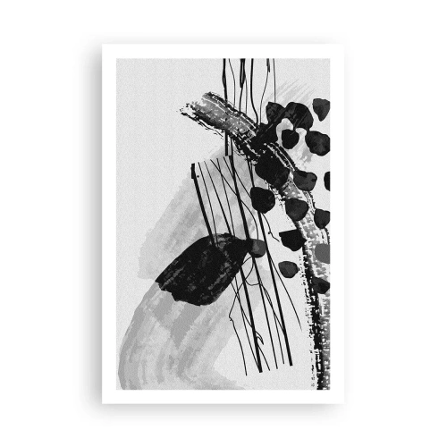 Affisch - Svartvit organisk abstraktion - 61x91 cm