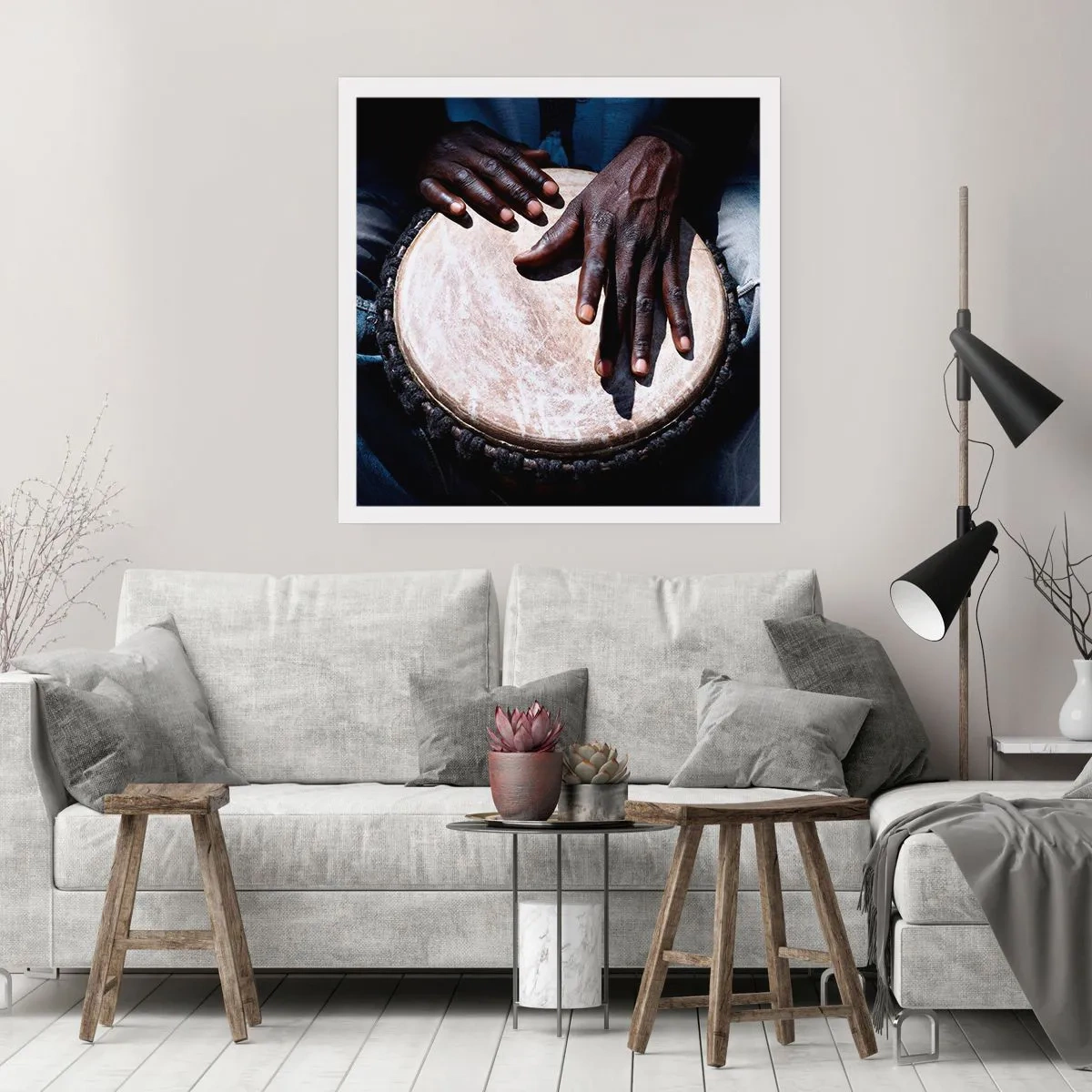 Affisch - Lev efter din rytm - 60x60 cm