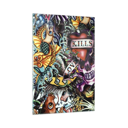 Glastavla - Bild på glas - Tatuerarens dröm - 80x120 cm