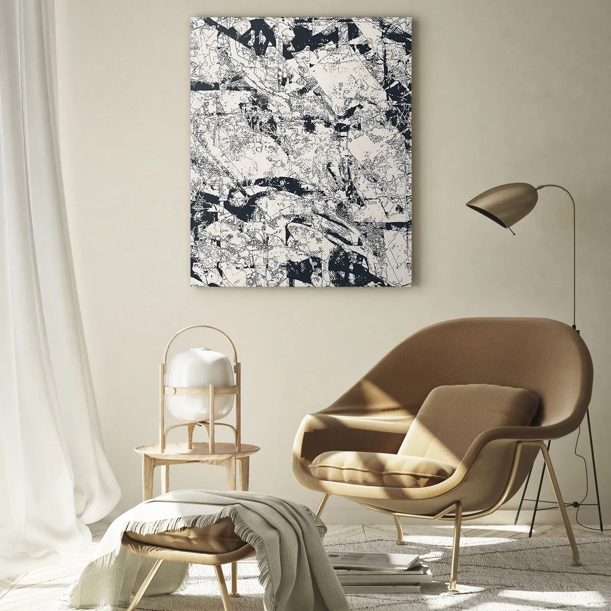 Glastavla - Bild på glas - Motsatsernas interpenetration - 50x70 cm