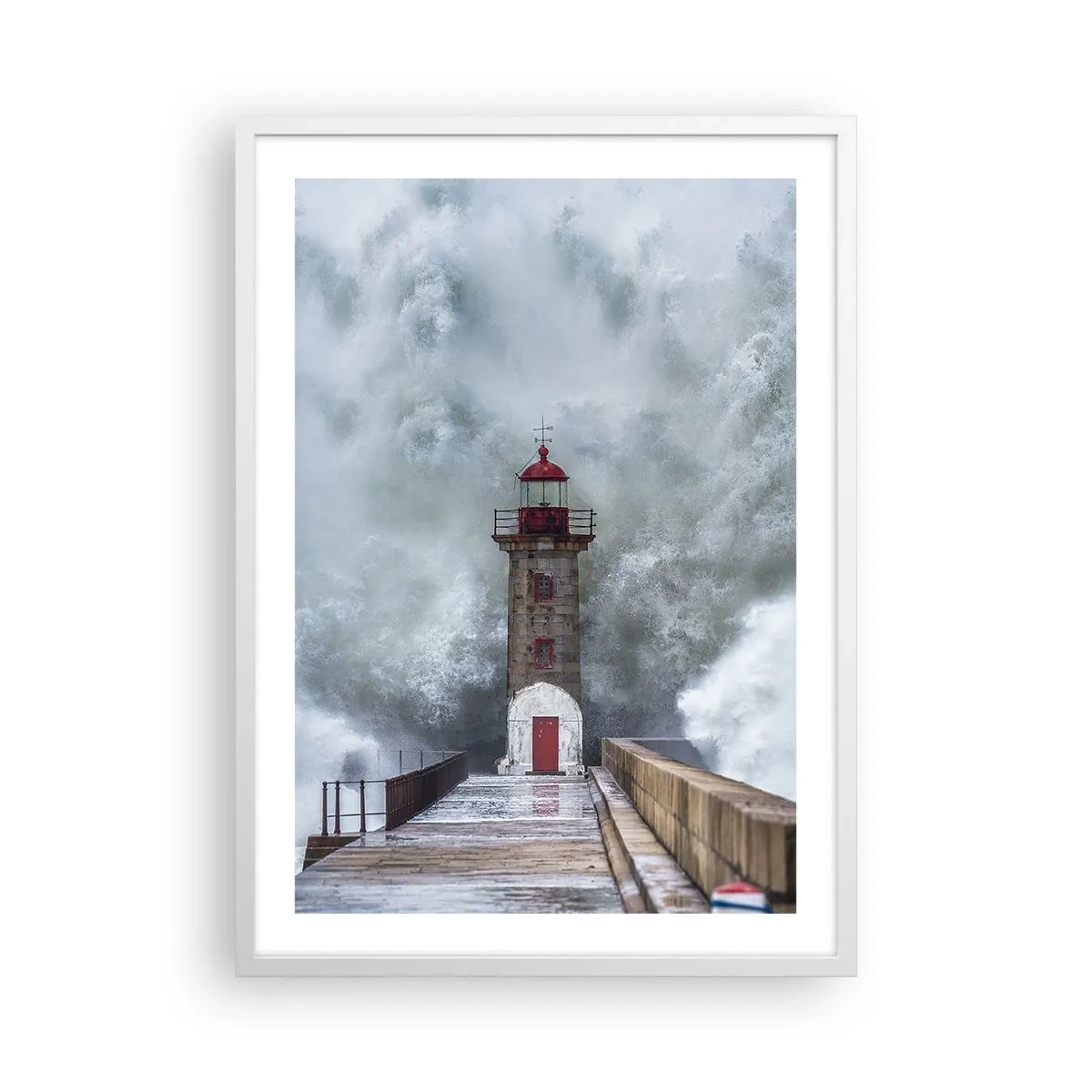 Affisch i vit ram - Vattnets vrål, vindens skrik  - 50x70 cm