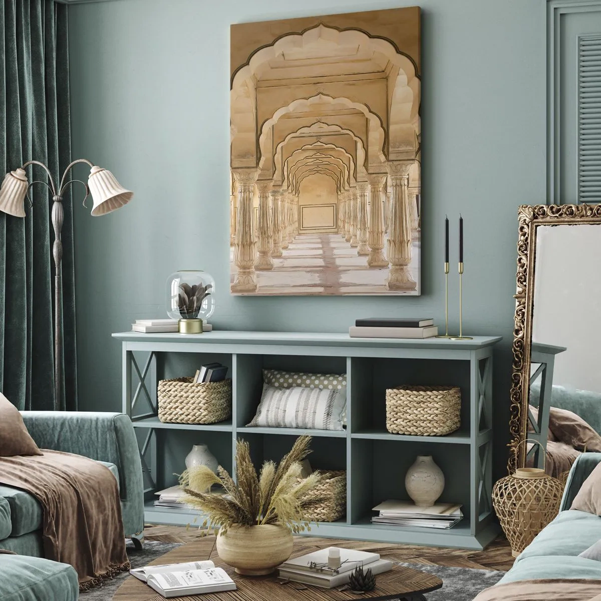 Canvastavla - Bild på duk - I maharajas palats - 45x80 cm