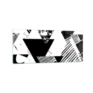 Glastavla - Bild på glas - Det regnar trianglar - 120x50 cm