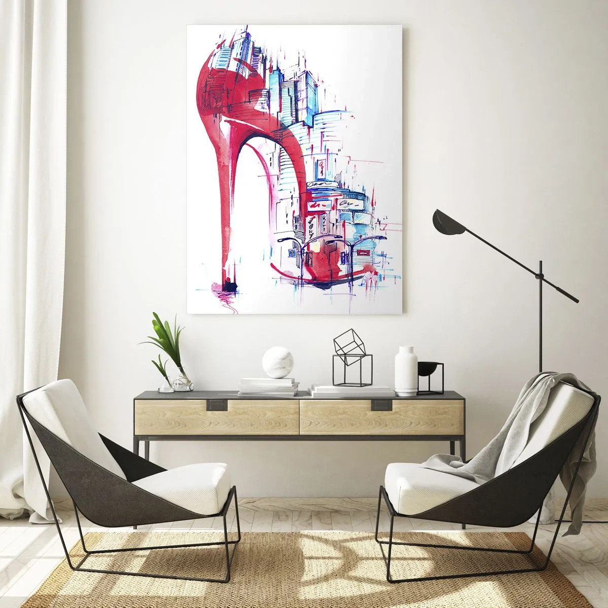 Glastavla - Bild på glas - Storstadselegant - 50x70 cm