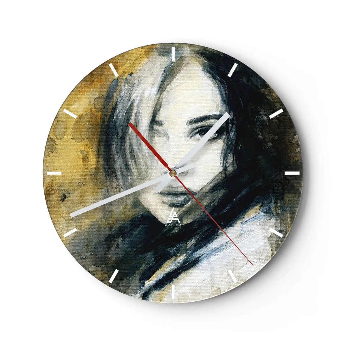 Väggklocka - Klocka på glas - Mera oskyldig eller sensuell? - 30x30 cm