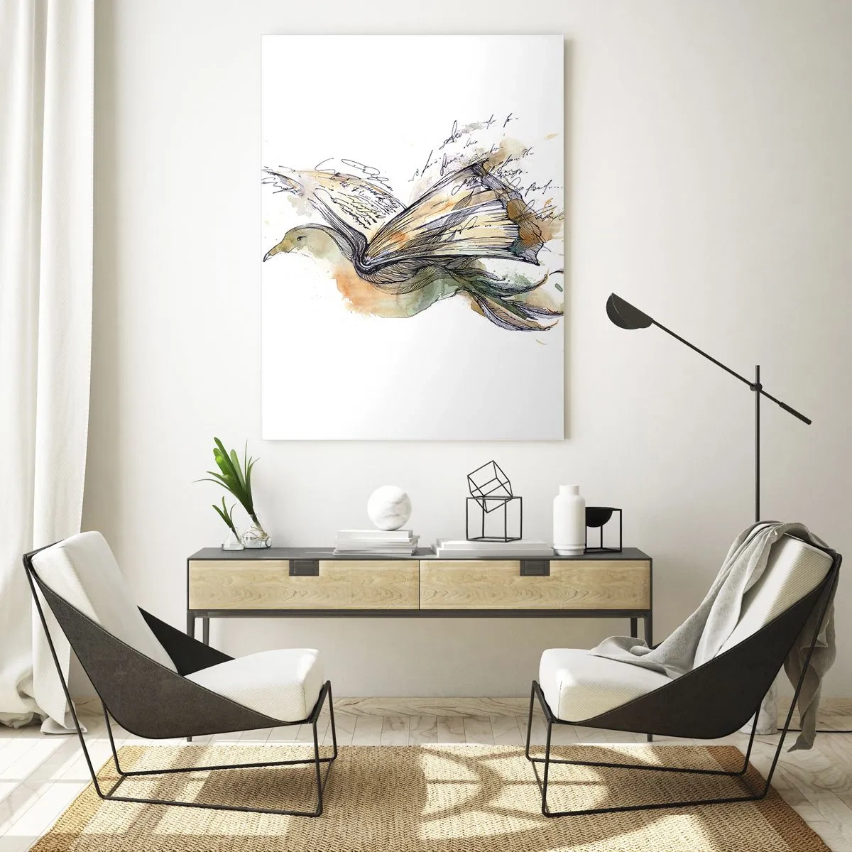 Glastavla - Bild på glas - På poesins vingar - 70x100 cm