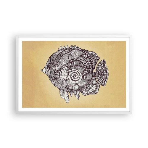 Affisch i vit ram - Från ett hav av ornament - 91x61 cm