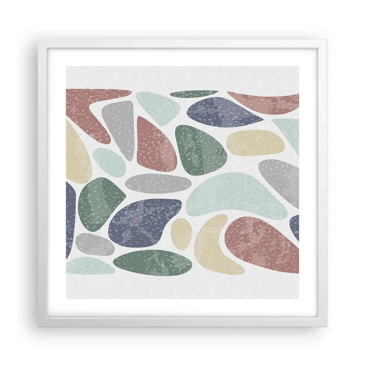 Affisch i vit ram - Mosaik av pulveriserade färger - 50x50 cm