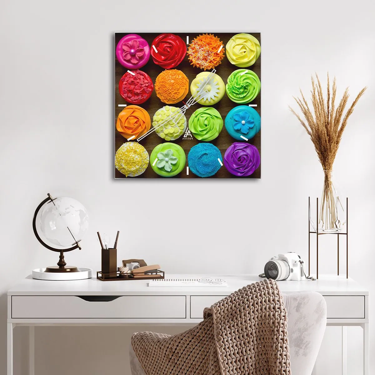 Väggklocka - Klocka på glas - Alla olika - alla goda - 40x40 cm