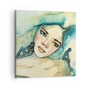 Canvastavla - Bild på duk - Am I blue? - 50x50 cm