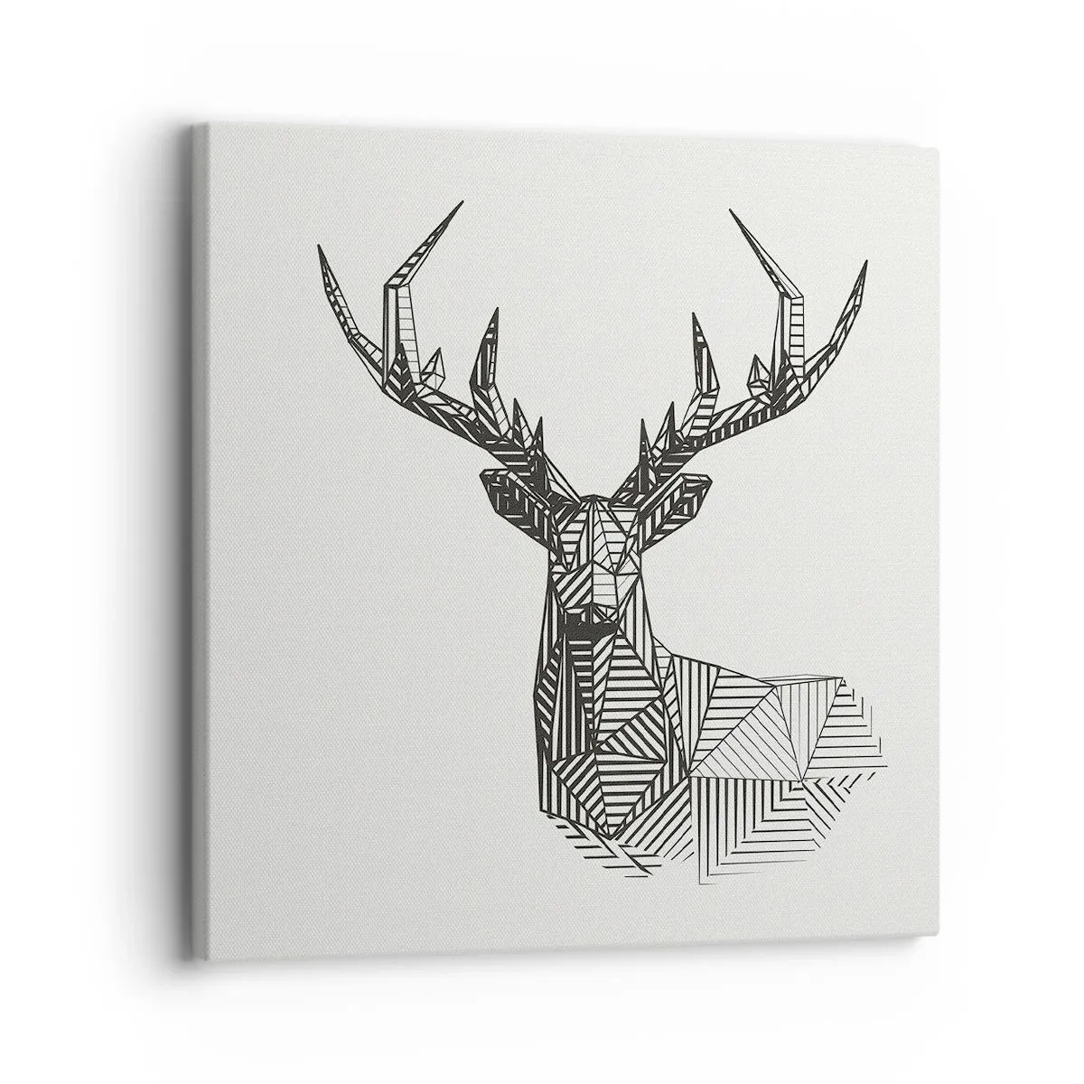 Canvastavla - Bild på duk - Hjort i kubistisk stil - 30x30 cm