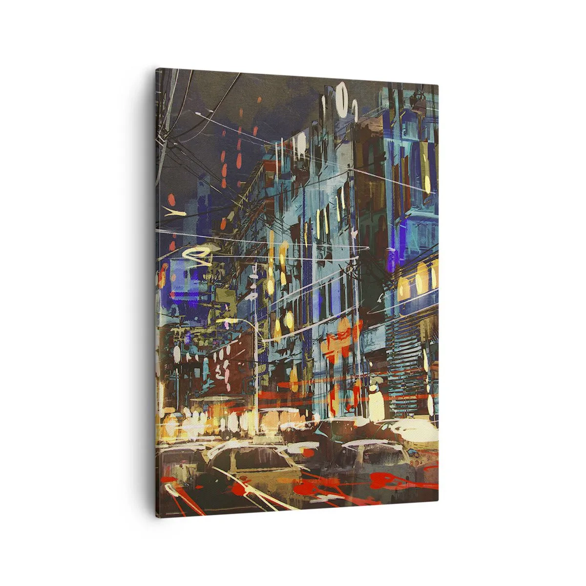 Canvastavla - Bild på duk - Gatans kvällsbuller - 50x70 cm