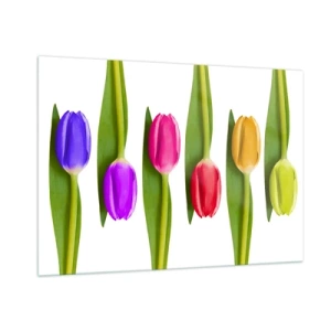 Glastavla - Bild på glas - Regnbågskomposition - 100x70 cm