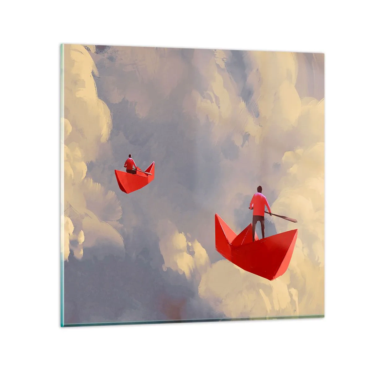 Glastavla - Bild på glas - Drömmarnas utflykt - 60x60 cm