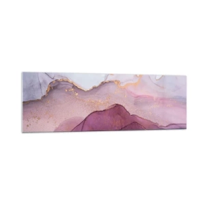 Glastavla - Bild på glas - Lila och violett vågor - 160x50 cm