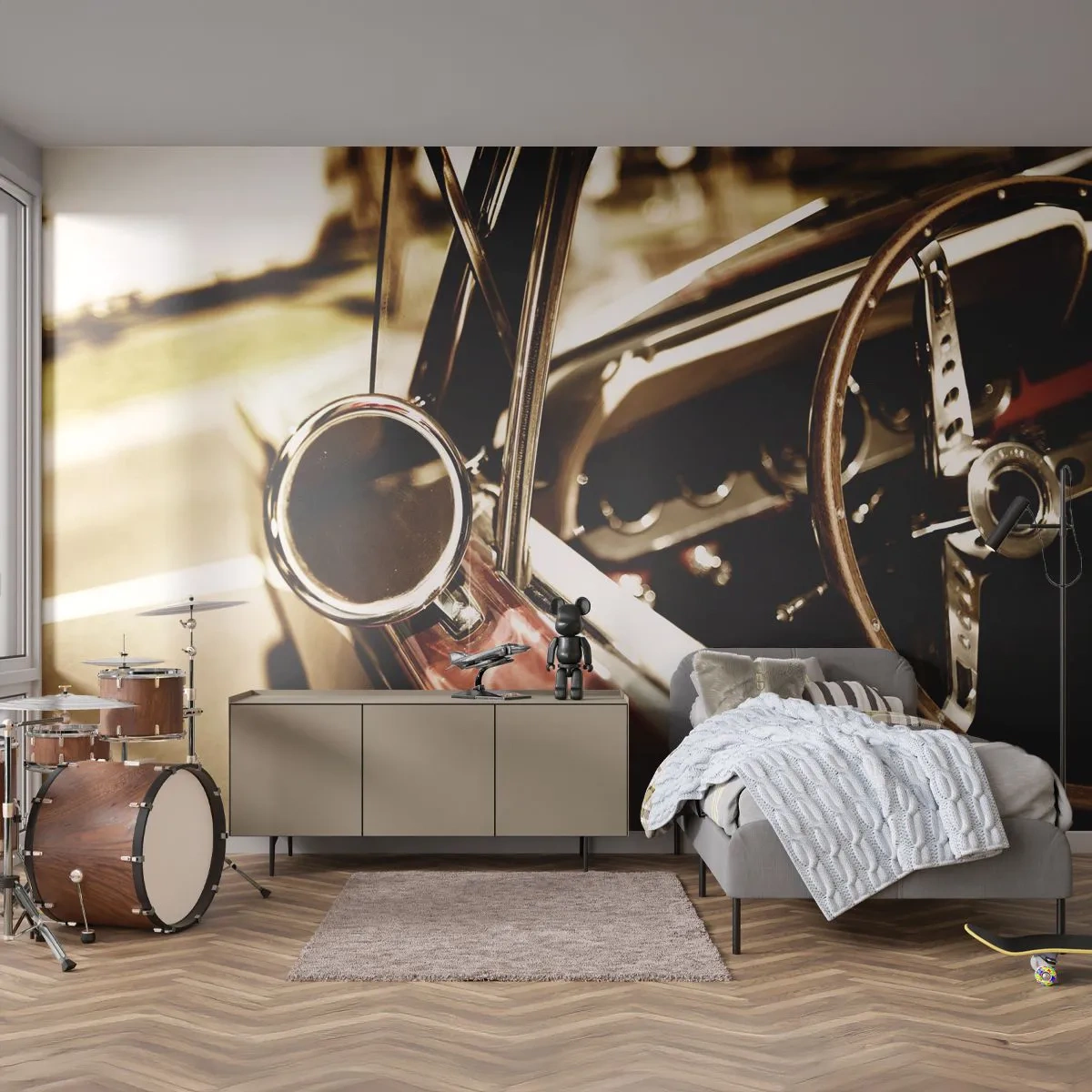 Fototapet Premium Canvas - En bil med själ - Bil, Klassisk, Bil - 400x280 cm