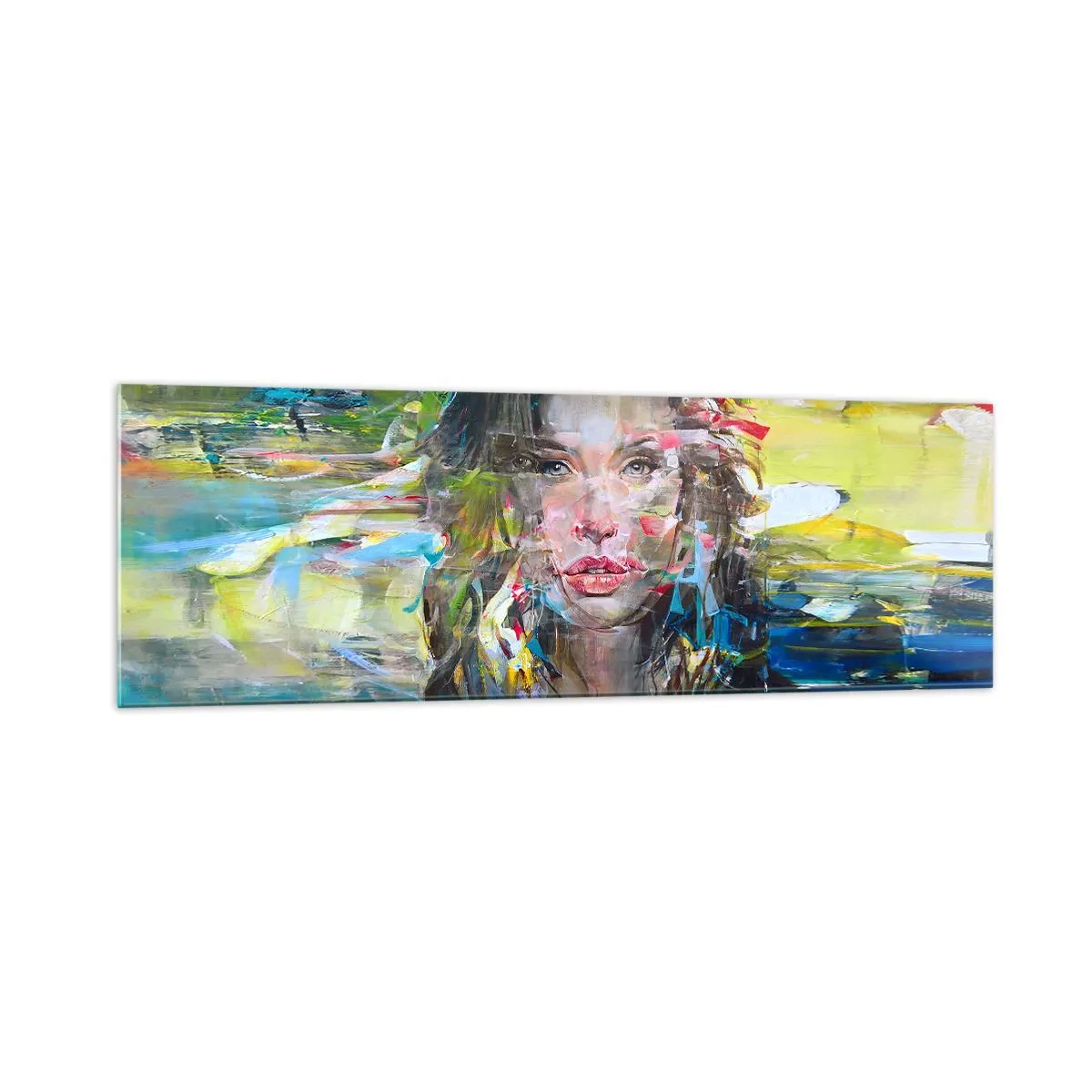 Glastavla - Bild på glas - Bakom luftridån - 160x50 cm