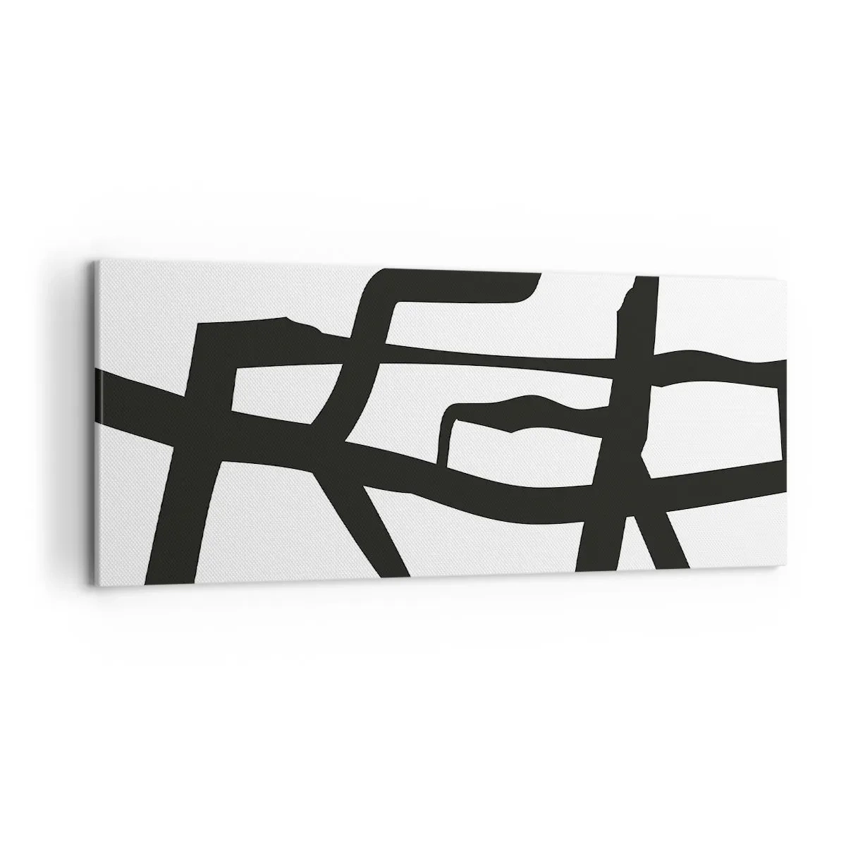 Canvastavla - Bild på duk - Svartvit konstruktion - 100x40 cm