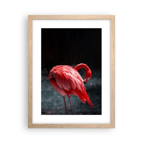 Affisch i ram av ljusek - Djuprött naturpoem - 30x40 cm