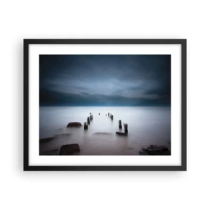 Affisch i svart ram - Fundersam sjö - 50x40 cm