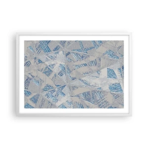 Affisch i vit ram - I en gråblå labyrint - 70x50 cm