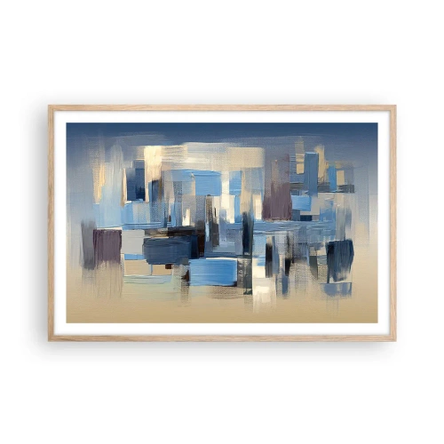 Affisch i ram av ljusek - Blå konstruktion - 91x61 cm