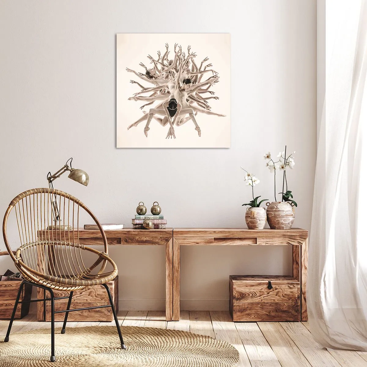 Canvastavla - Bild på duk - Blommar i dansen - 60x60 cm