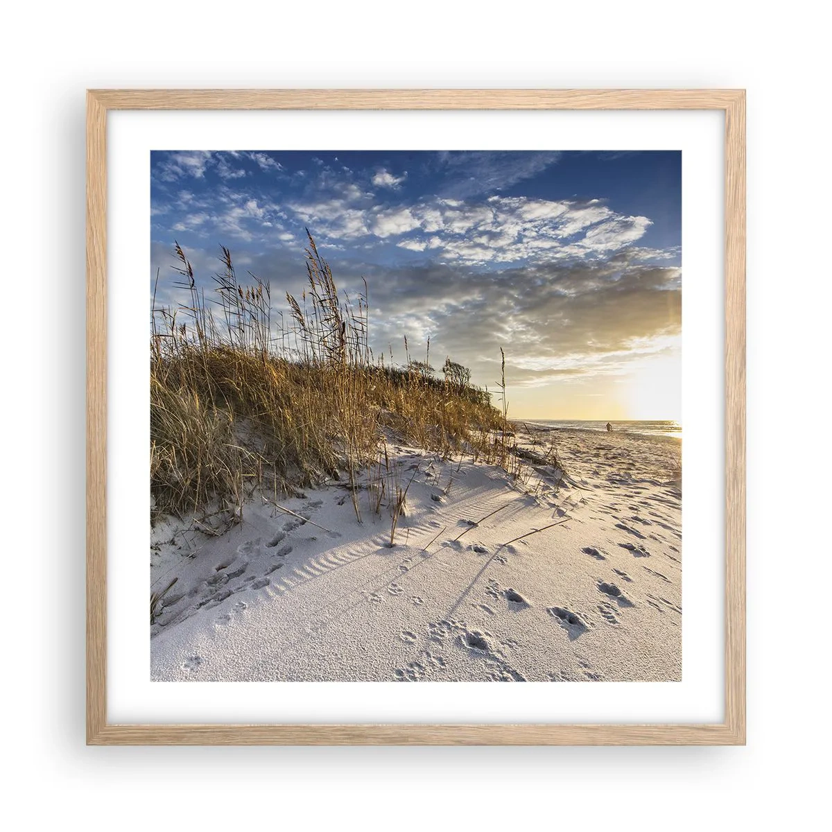 Affisch i ram av ljusek - Inbjudan till promenad - 50x50 cm