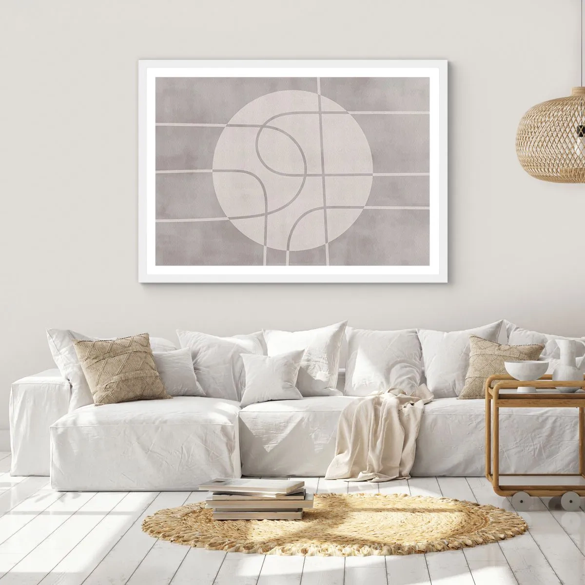 Affisch i vit ram - Cirkulärt och rakt fram - 100x70 cm