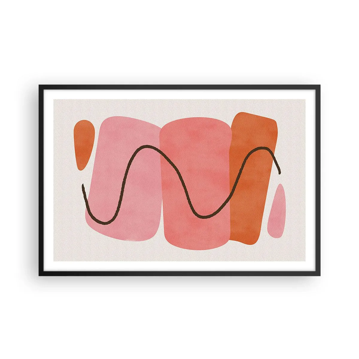 Affisch i svart ram - Formernas mjuka rörelse - 91x61 cm