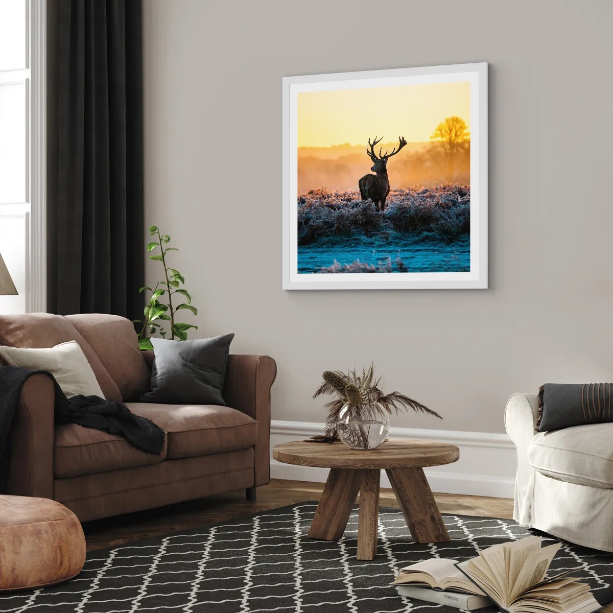 Affisch i vit ram - Krönt på sin mark - 50x50 cm