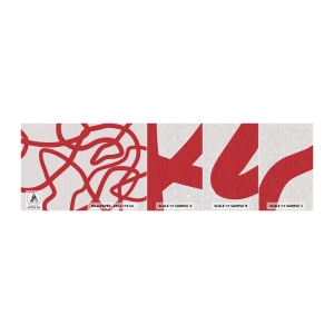 Provbit av självhäftande fototapet Deluxe Sticker - Rött på vitt - Minimalism, Bit, Rader - 100x30 cm
